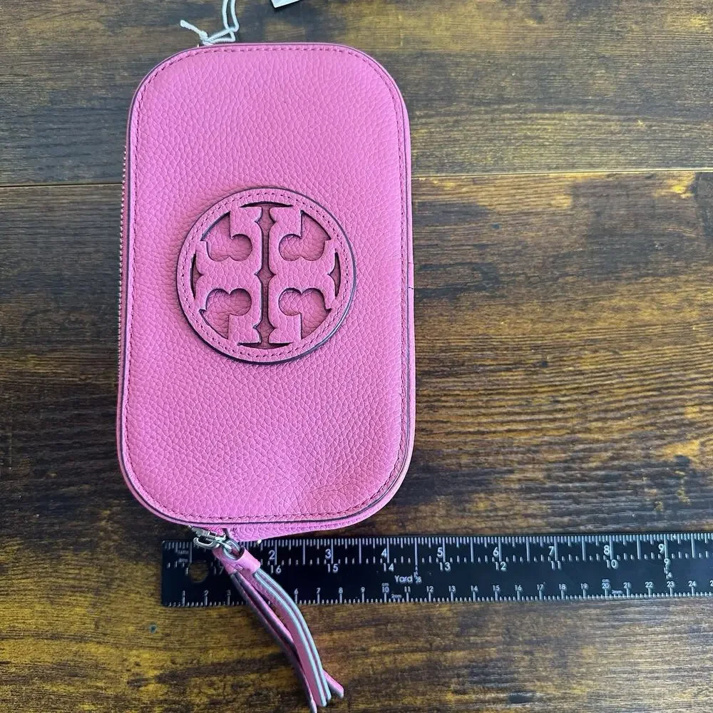 Tory Burch Pink Love Pebble Leather Mini Miller Crossbody Bag Clutch 145667 NWT - Picture 16 of 16